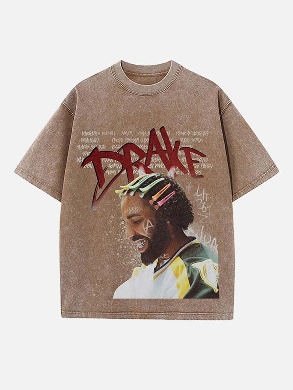 Drake Print Round Neck T-shirt