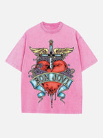 Bon Jovi Print Round Neck T-shirt