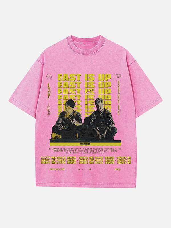 Twenty One Pilots Print Round Neck T-shirt