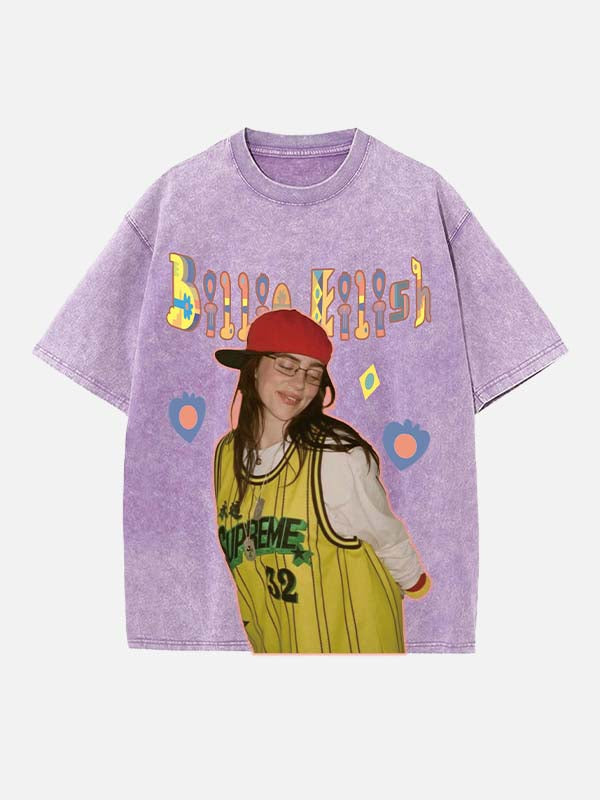 Billie Eilish Print Round Neck T-shirt