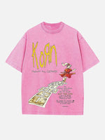 Korn Print Round Neck T-shirt