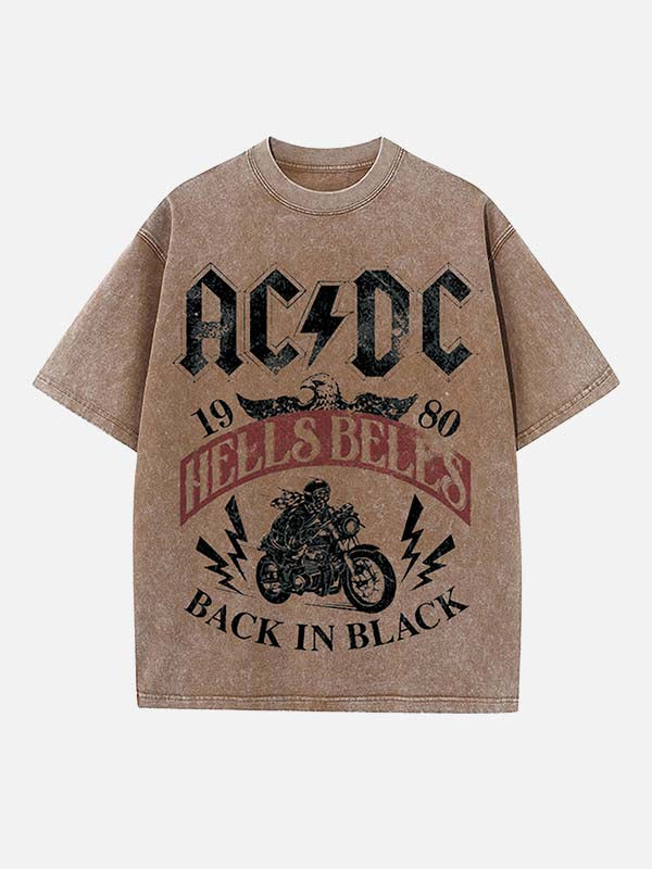 AC/DC Print Round Neck T-shirt