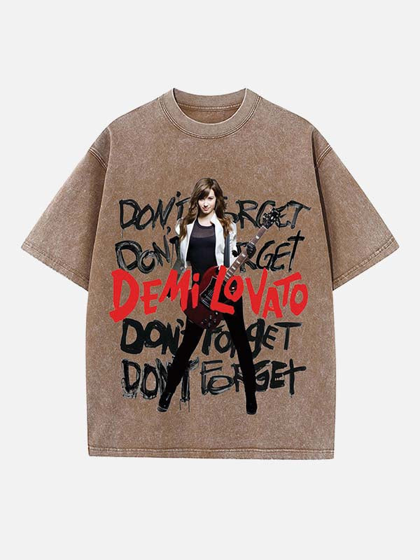 Demi Lovato Print Round Neck T-shirt