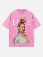 Alicia Keys Print Round Neck T-shirt