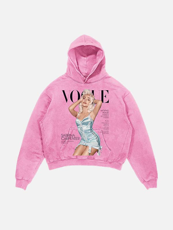 Sabrina Carpenter Print Slant Pockets Hoodie