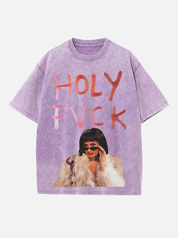 Demi Lovato Print Round Neck T-shirt