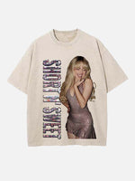 Sabrina Carpenter Print Round Neck T-shirt