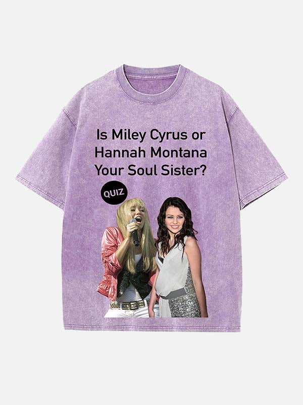 Miley Cyrus Print Round Neck T-shirt