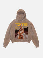 Tate McRae Print Slant Pockets Hoodie