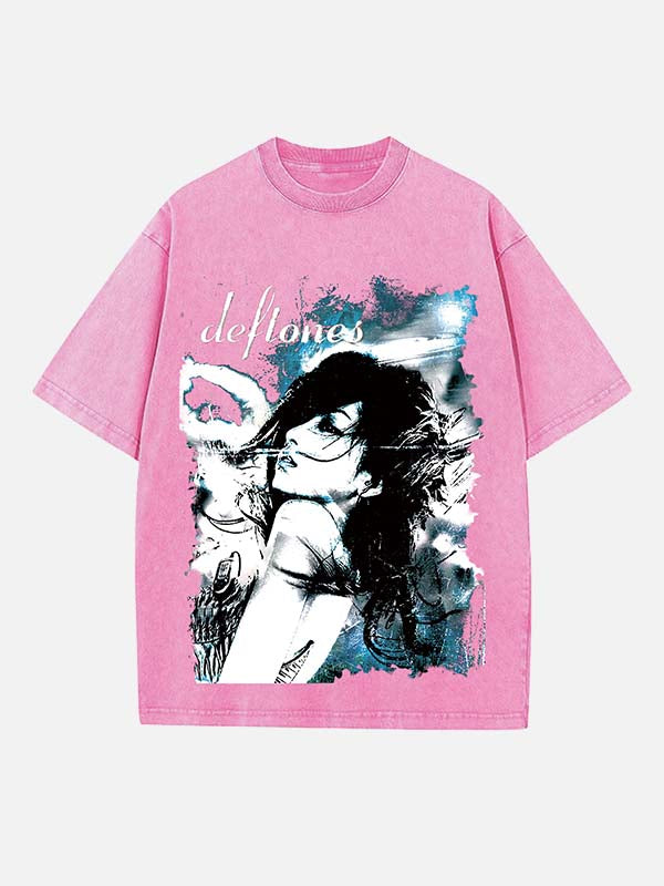 Deftones Print Round Neck T-shirt
