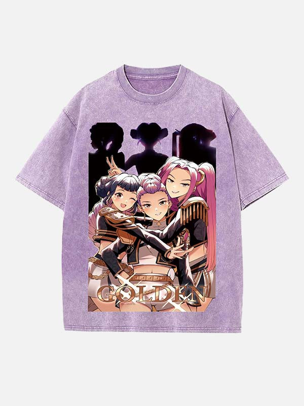 HUNTR/X Print Round Neck T-shirt