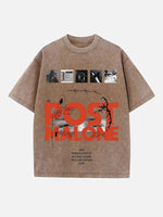 Post Malone Print Round Neck T-shirt