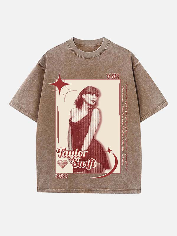 Taylor Swift Print Round Neck T-shirt