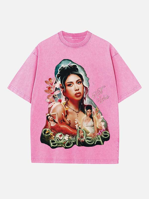 Kali Uchis Print Round Neck T-shirt