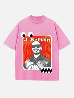 J Balvin Print Round Neck T-shirt
