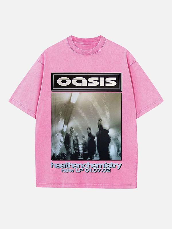 Oasis Print Round Neck T-shirt