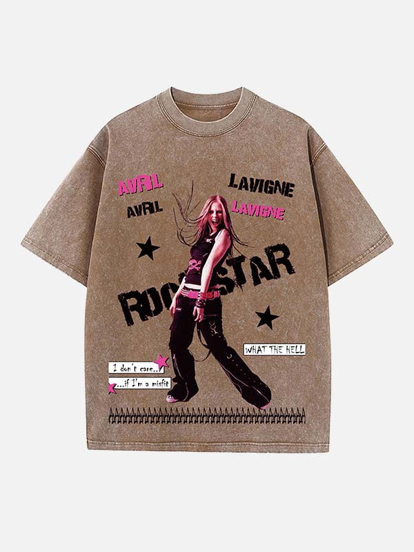 Avril Lavigne Print Round Neck T-shirt