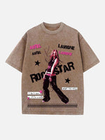 Avril Lavigne Print Round Neck T-shirt