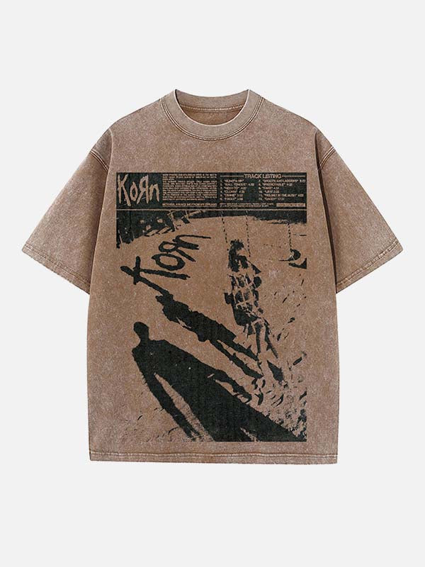 Korn Print Round Neck T-shirt