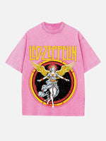 Led Zeppelin Print Round Neck T-shirt