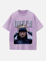 Rihanna Print Round Neck T-shirt