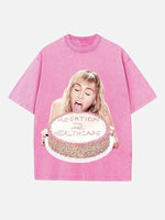 Miley Cyrus Print Round Neck T-shirt