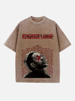 Kendrick Lamar Print Round Neck T-shirt