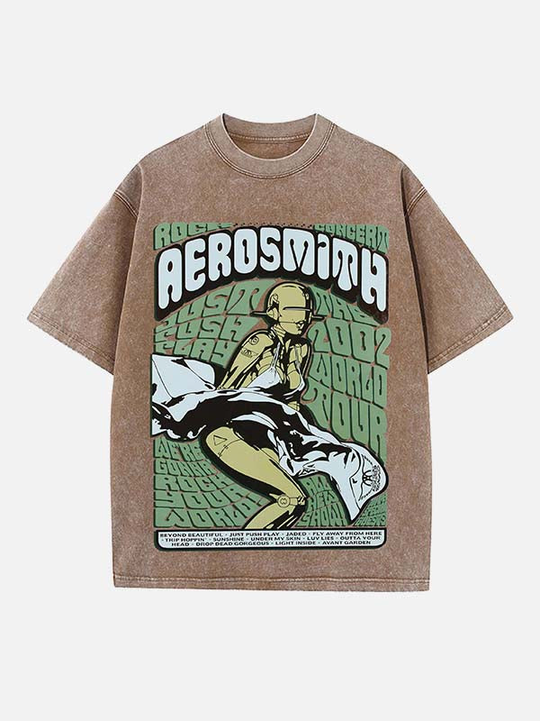Aerosmith Print Round Neck T-shirt