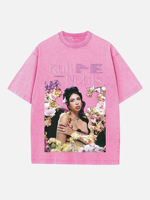 Kali Uchis Print Round Neck T-shirt