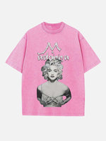 Madonna Print Round Neck T-shirt