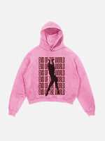 Miley Cyrus Print Slant Pockets Hoodie