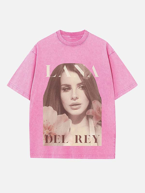 Lana Del Rey Print Round Neck T-shirt