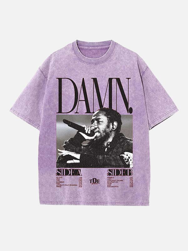 Kendrick Lamar Print Round Neck T-shirt