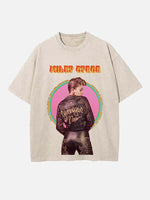 Miley Cyrus Print Round Neck T-shirt