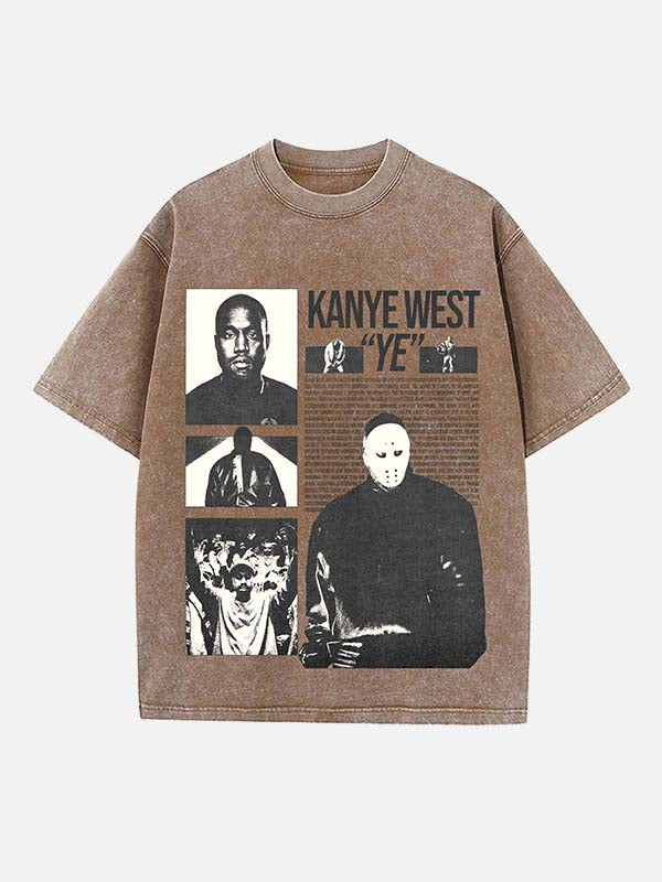 Kanye West Print Round Neck T-shirt