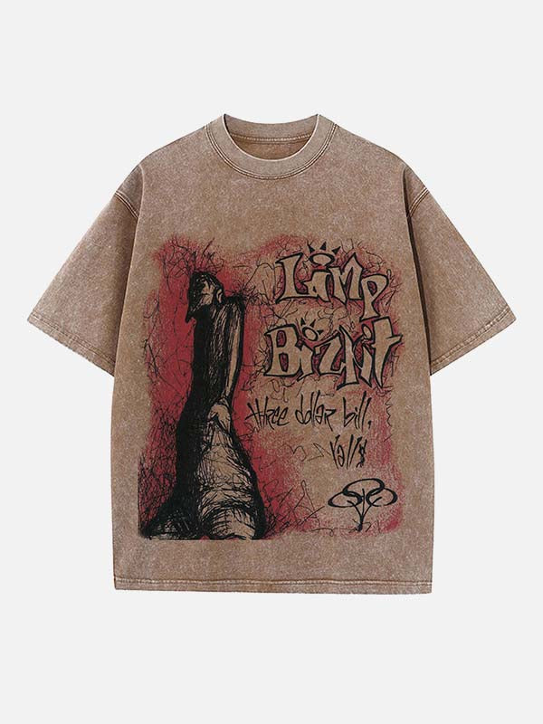 Limp Bizkit Print Round Neck T-shirt