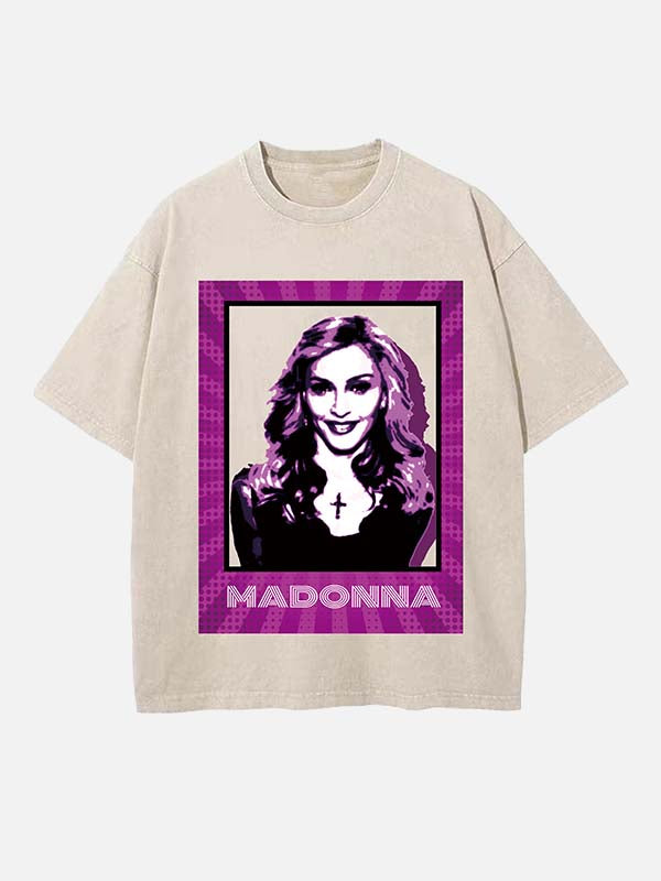 Madonna Print Round Neck T-shirt