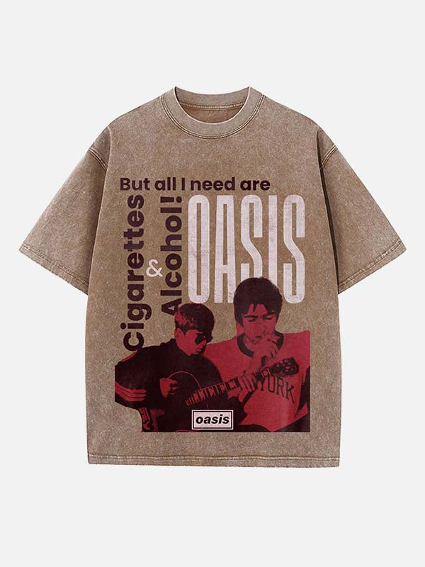 Oasis Print Round Neck T-shirt