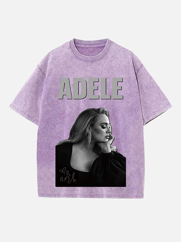 Adele Print Round Neck T-shirt