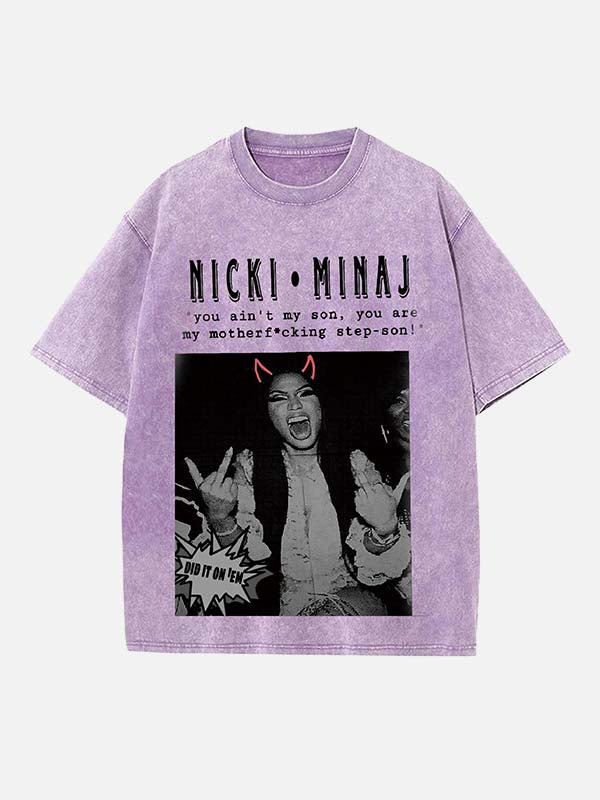 Nicki Minaj Print Round Neck T-shirt