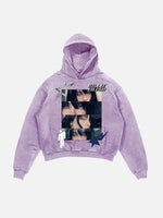 Billie Eilish Print Slant Pockets Hoodie