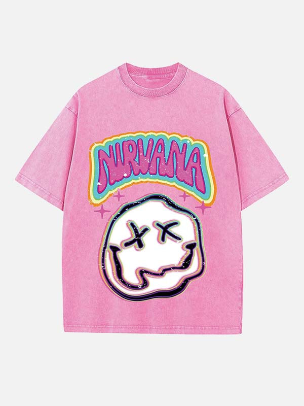 NIRVANA Print Round Neck T-shirt