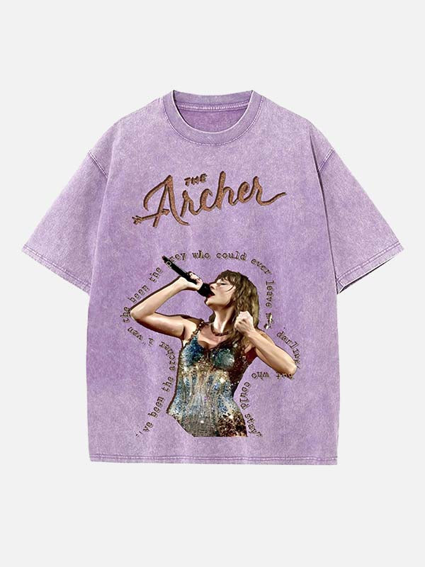 Taylor Swift Print Round Neck T-shirt