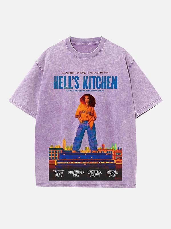 Alicia Keys Print Round Neck T-shirt