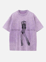 Christina Aguilera Print Round Neck T-shirt