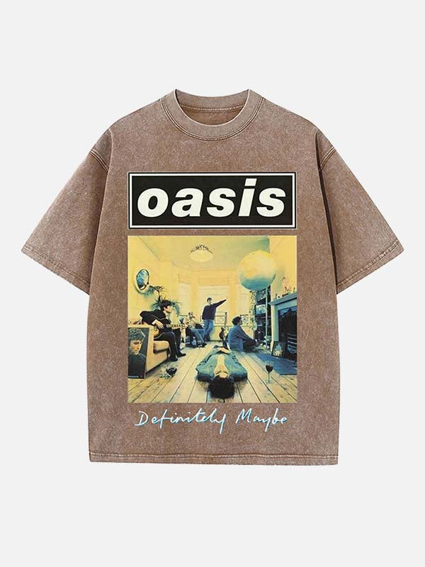 Oasis Print Round Neck T-shirt