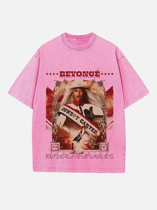 Beyoncé Print Round Neck T-shirt