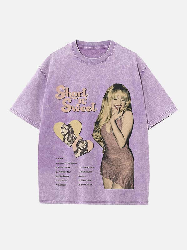 Sabrina Carpenter Print Round Neck T-shirt