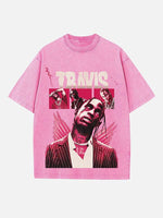 Travis Scott Print Round Neck T-shirt