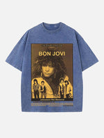 Bon Jovi Print Round Neck T-shirt